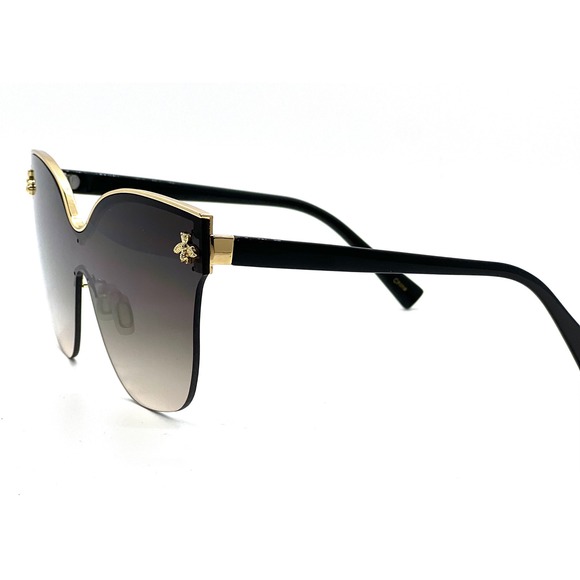 Rimless Shield Sunglasses Bee Gold UV400 Protection Fashion Shades Eye Glasses - Picture 4 of 4